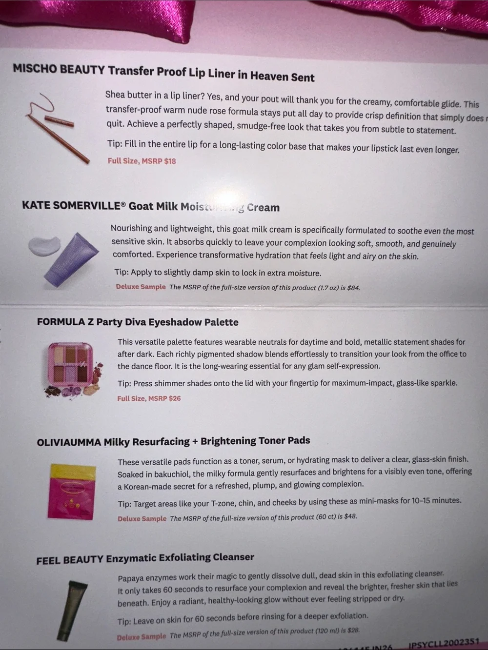 IPSY Pink Bubble Mailer + Cosmetic Bags Set